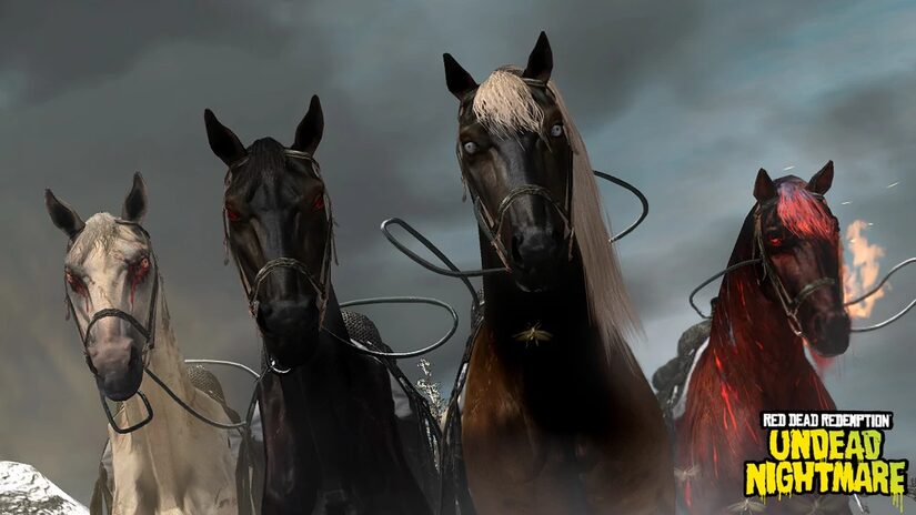 John Marston facing zombies in the Undead Nightmare expansion.